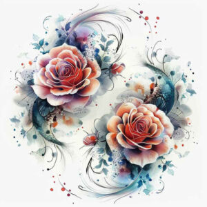 expression-rose-tattoo – tattoo design ideas free ai generated – abstract – for-calf – Gallery: roses-inkby-ai