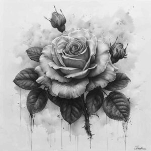 expression-rose-tattoo – tattoo design ideas free ai generated – abstract – for-knee – Gallery: roses-inkby-ai