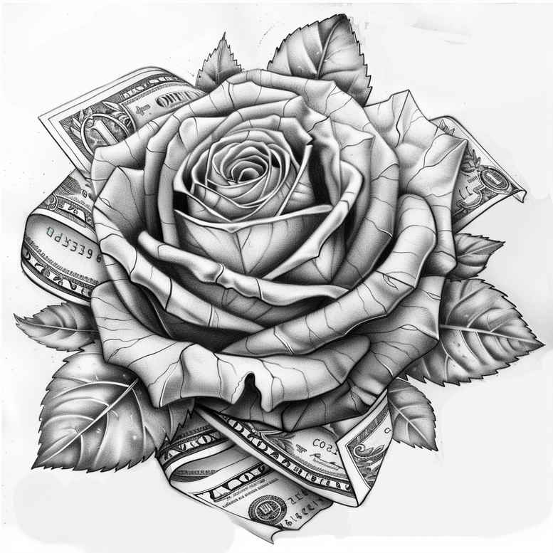expression-rose-tattoo – tattoo design ideas free ai generated – minimalist-script – for-hand – Gallery: roses-inkby-ai