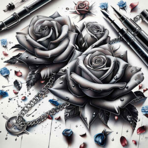 fine-line-rose-tattoo – tattoo design ideas free ai generated – micro-design – for-forearm – Gallery: roses-inkby-ai