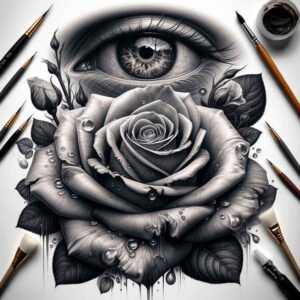 fine-line-rose-tattoo – tattoo design ideas free ai generated – subtle-motif – for-knee – Gallery: roses-inkby-ai