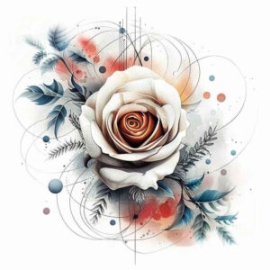 geometric-rose-tattoo – tattoo design ideas free ai generated – subtle – for-temple – Gallery: roses-inkby-ai