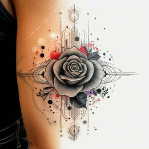 life-symbol-rose-tattoo – tattoo design ideas free ai generated – delicate – for-lower-chest – Gallery: roses-inkby-ai