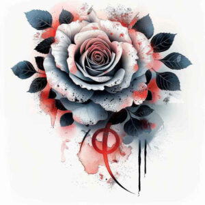 life-symbol-rose-tattoo – tattoo design ideas free ai generated – negative-space – for-ankle – Gallery: roses-inkby-ai
