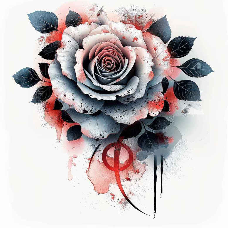 life-symbol-rose-tattoo – tattoo design ideas free ai generated – negative-space – for-ankle – Gallery: roses-inkby-ai