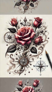 life-symbol-rose-tattoo – tattoo design ideas free ai generated – subtle – for-upper-back – Gallery: roses-inkby-ai