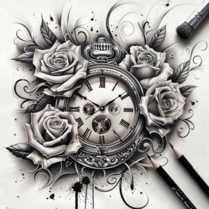 love-symbol-rose-tattoo – tattoo design ideas free ai generated – subtle-motif – for-forearm – Gallery: roses-inkby-ai
