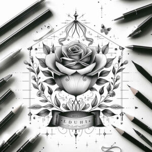 minimalist-rose-tattoo – tattoo design ideas free ai generated – micro-design – for-shoulder – Gallery: roses-inkby-ai
