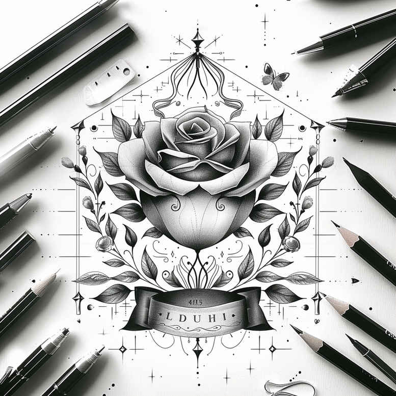 minimalist-rose-tattoo – tattoo design ideas free ai generated – micro-design – for-shoulder – Gallery: roses-inkby-ai