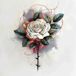 minimalist-rose-tattoo – tattoo design ideas free ai generated – point-minimal – for-shin – Gallery: roses-inkby-ai