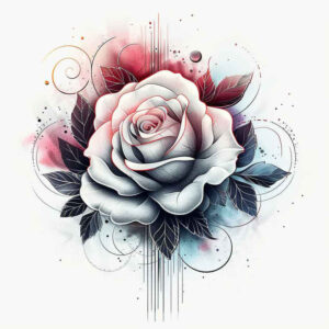 nature-motif-rose-tattoo – tattoo design ideas free ai generated – clean-shape – for-scapula – Gallery: roses-inkby-ai