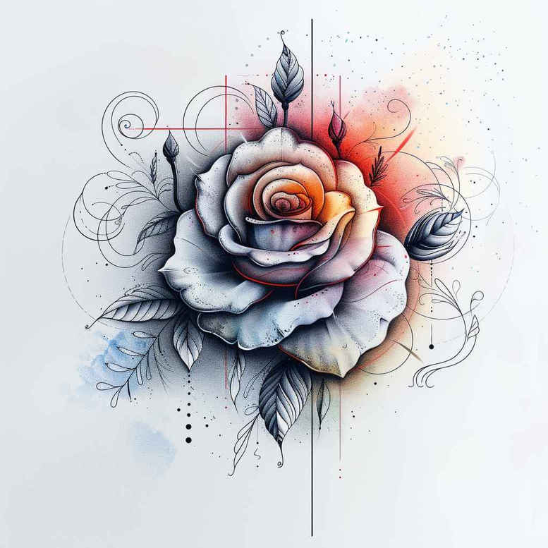 nature-motif-rose-tattoo – tattoo design ideas free ai generated – minimal-texture – for-biceps – Gallery: roses-inkby-ai