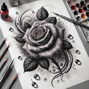 nature-motif-rose-tattoo – tattoo design ideas free ai generated – pure-design – for-triceps – Gallery: roses-inkby-ai