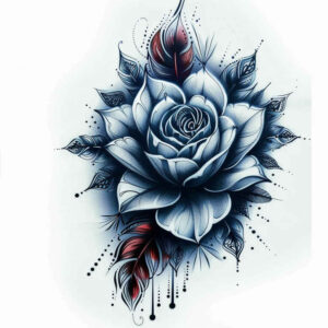 neotraditional-rose-tattoo – tattoo design ideas free ai generated – empty-space – for-wrist-side – Gallery: roses-inkby-ai