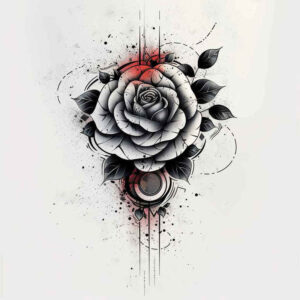 neotraditional-rose-tattoo – tattoo design ideas free ai generated – soft-curve – for-spine – Gallery: roses-inkby-ai