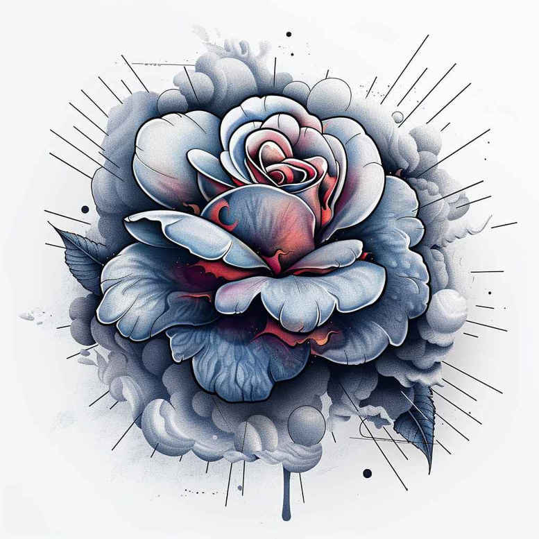 neotraditional-rose-tattoo – tattoo design ideas free ai generated – symbolic – for-neck – Gallery: roses-inkby-ai