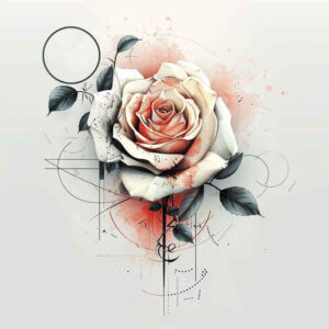 organic-line-rose-tattoo – tattoo design ideas free ai generated – airy – for-upper-back – Gallery: roses-inkby-ai