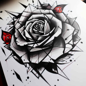 organic-line-rose-tattoo – tattoo design ideas free ai generated – pure-motif – for-toe – Gallery: roses-inkby-ai