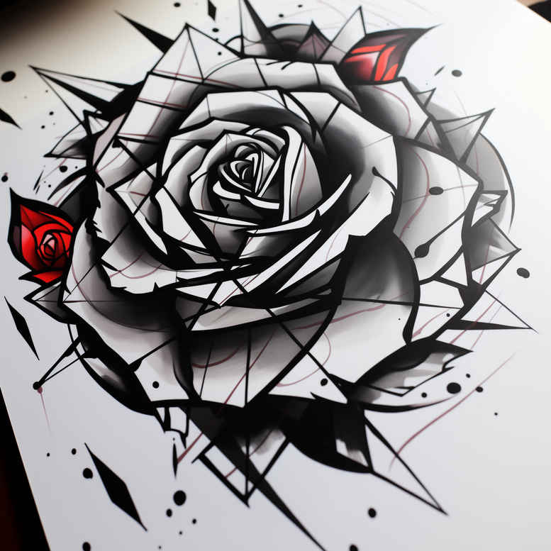 organic-line-rose-tattoo – tattoo design ideas free ai generated – pure-motif – for-toe – Gallery: roses-inkby-ai