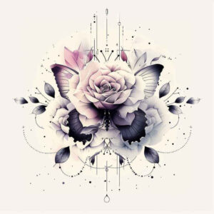 organic-line-rose-tattoo – tattoo design ideas free ai generated – refined-ink – for-biceps – Gallery: roses-inkby-ai