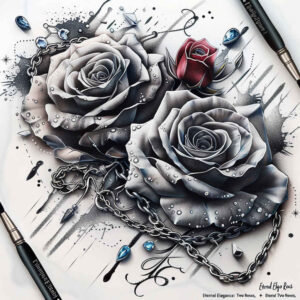 organic-line-rose-tattoo – tattoo design ideas free ai generated – short-stroke – for-ribs – Gallery: roses-inkby-ai