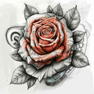 ornamental-detail-rose-tattoo – tattoo design ideas free ai generated – miniature – for-biceps – Gallery: roses-inkby-ai