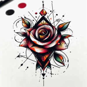 ornamental-detail-rose-tattoo – tattoo design ideas free ai generated – minimalist – for-hand – Gallery: roses-inkby-ai