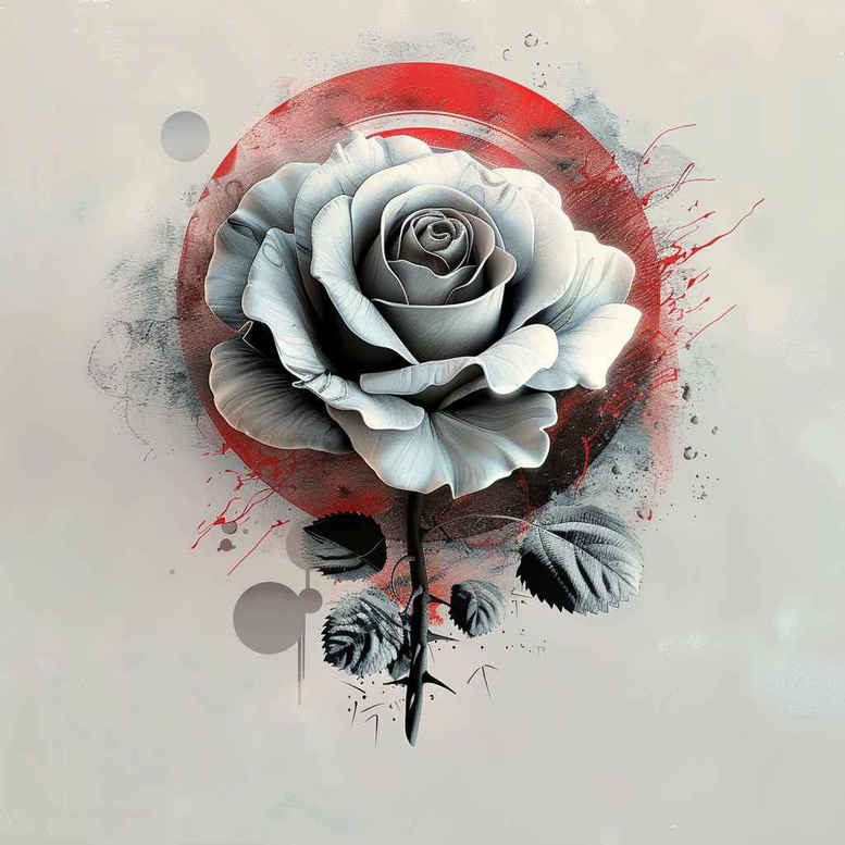 ornamental-detail-rose-tattoo – tattoo design ideas free ai generated – outline-only – for-shoulder – Gallery: roses-inkby-ai