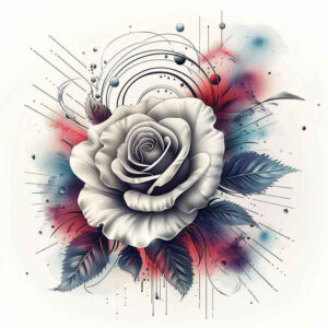 ornamental-detail-rose-tattoo – tattoo design ideas free ai generated – single-dot – for-ankle – Gallery: roses-inkby-ai