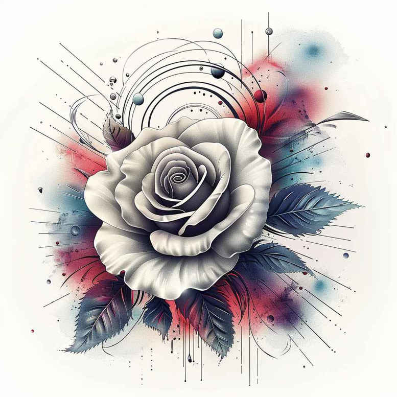ornamental-detail-rose-tattoo – tattoo design ideas free ai generated – single-dot – for-ankle – Gallery: roses-inkby-ai