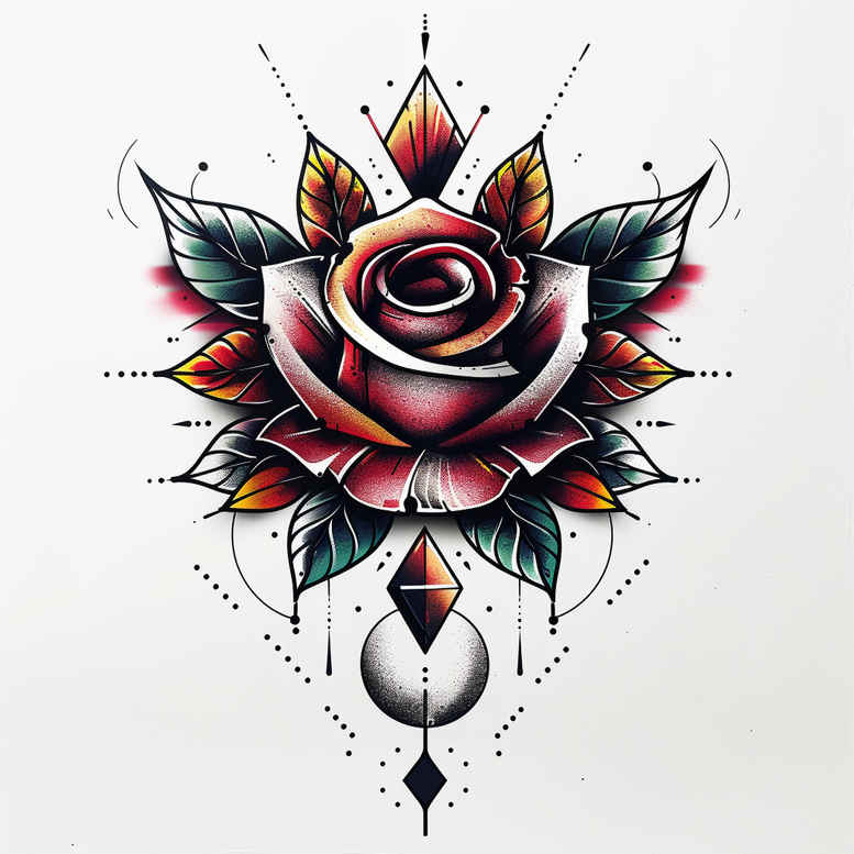ornamental-rose-tattoo – tattoo design ideas free ai generated – micro-design – for-temple – Gallery: roses-inkby-ai