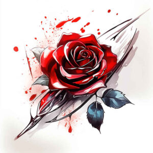 passion-symbol-rose-tattoo – tattoo design ideas free ai generated – clean-lines – for-neck – Gallery: roses-inkby-ai