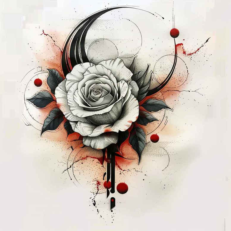 passion-symbol-rose-tattoo – tattoo design ideas free ai generated – elegant – for-chest – Gallery: roses-inkby-ai
