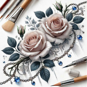 passion-symbol-rose-tattoo – tattoo design ideas free ai generated – micro-design – for-behind-ear – Gallery: roses-inkby-ai