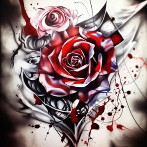 pastel-color-rose-tattoo – tattoo design ideas free ai generated – little-tattoo – for-upper-back – Gallery: roses-inkby-ai