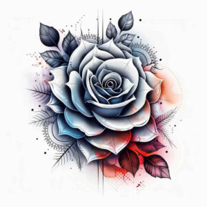 pastel-color-rose-tattoo – tattoo design ideas free ai generated – single-line – for-upper-shoulder – Gallery: roses-inkby-ai