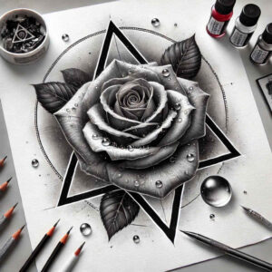 pastel-color-rose-tattoo – tattoo design ideas free ai generated – soft-touch – for-hip – Gallery: roses-inkby-ai