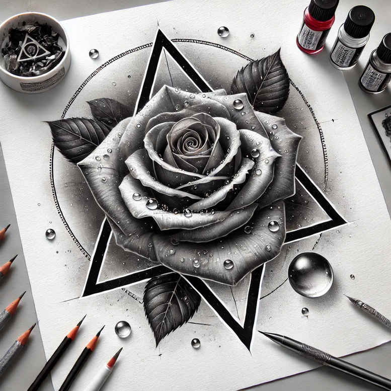pastel-color-rose-tattoo – tattoo design ideas free ai generated – soft-touch – for-hip – Gallery: roses-inkby-ai