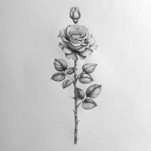 protection-symbol-rose-tattoo – tattoo design ideas free ai generated – pinprick – for-shoulder-blade – Gallery: roses-inkby-ai