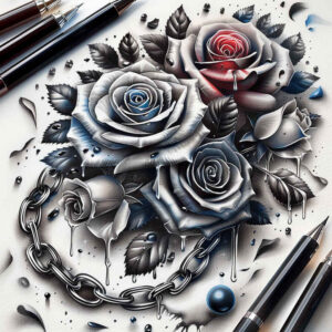 realistic-rose-tattoo – tattoo design ideas free ai generated – essential-lines – for-palm – Gallery: roses-inkby-ai