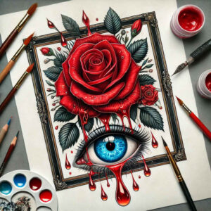 realistic-rose-tattoo – tattoo design ideas free ai generated – understated – for-lower-thigh – Gallery: roses-inkby-ai