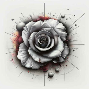 rose-abstract-tattoo – tattoo design ideas free ai generated – diminutive – for-chest – Gallery: roses-inkby-ai