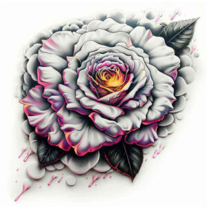rose-abstract-tattoo – tattoo design ideas free ai generated – pinprick – for-palm – Gallery: roses-inkby-ai
