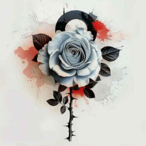 rose-abstract-tattoo – tattoo design ideas free ai generated – subtle – for-knee – Gallery: roses-inkby-ai