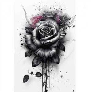 rose-artistic-tattoo – tattoo design ideas free ai generated – diminutive – for-full-back – Gallery: roses-inkby-ai