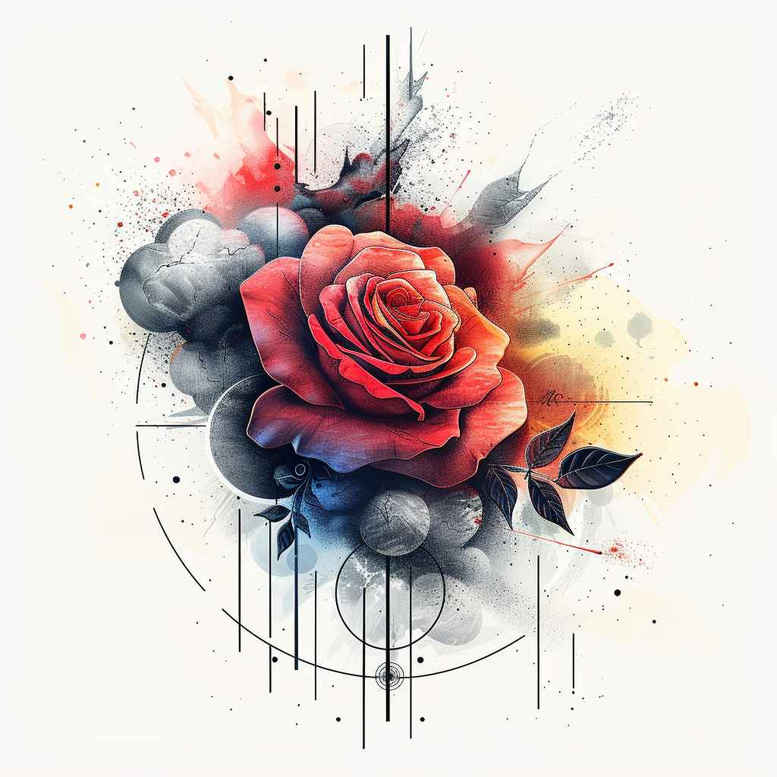 rose-artistic-tattoo – tattoo design ideas free ai generated – minimalist – for-fingers – Gallery: roses-inkby-ai