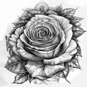 rose-artistic-tattoo – tattoo design ideas free ai generated – plain-tattoo – for-lower-thigh – Gallery: roses-inkby-ai