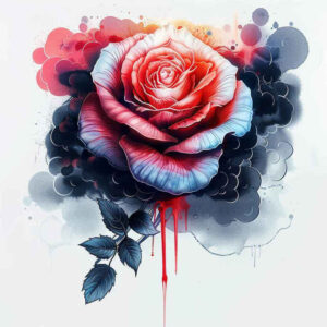 rose-colorful-tattoo – tattoo design ideas free ai generated – uncluttered – for-shoulder-blade – Gallery: roses-inkby-ai