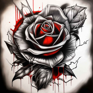 rose-detailed-tattoo – tattoo design ideas free ai generated – fine-dot – for-full-back – Gallery: roses-inkby-ai
