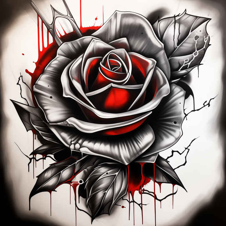 rose-detailed-tattoo – tattoo design ideas free ai generated – fine-dot – for-full-back – Gallery: roses-inkby-ai
